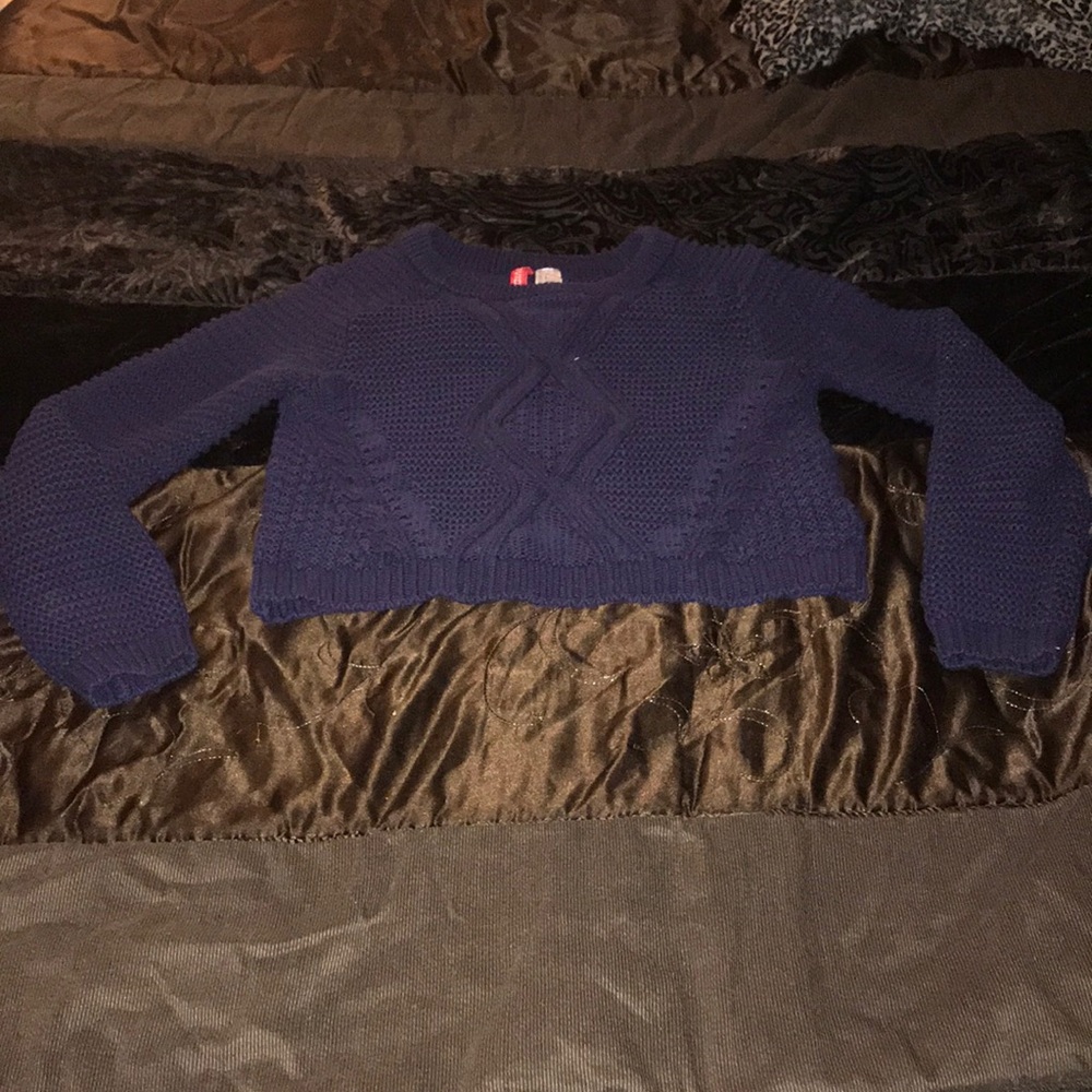 Navy blue crop sweater